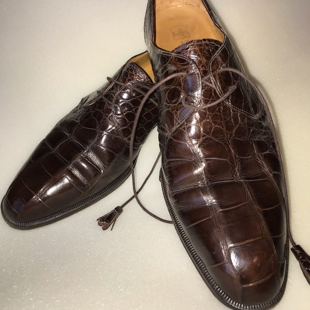 12 M Peter Huber Alligator hand made men’s shoes💥